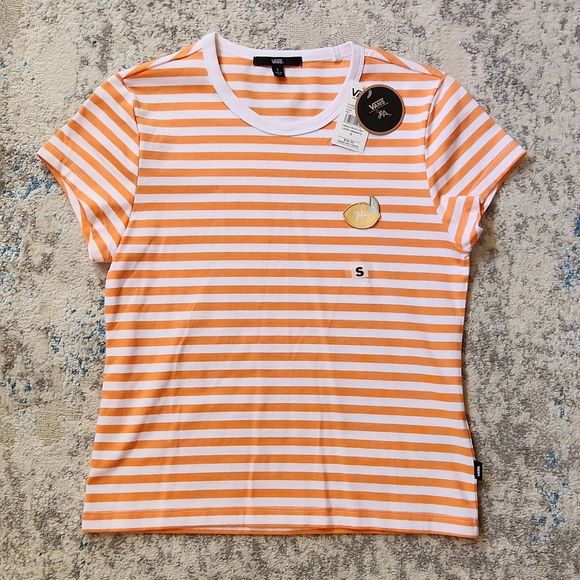 Vans Tops - Vans Womens Size Small Lizzie Armanto Orange Citrus Striped Shirt NWT
